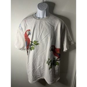 Vintage Parrot Tropical Bird Shirt 2XL Wrap Around